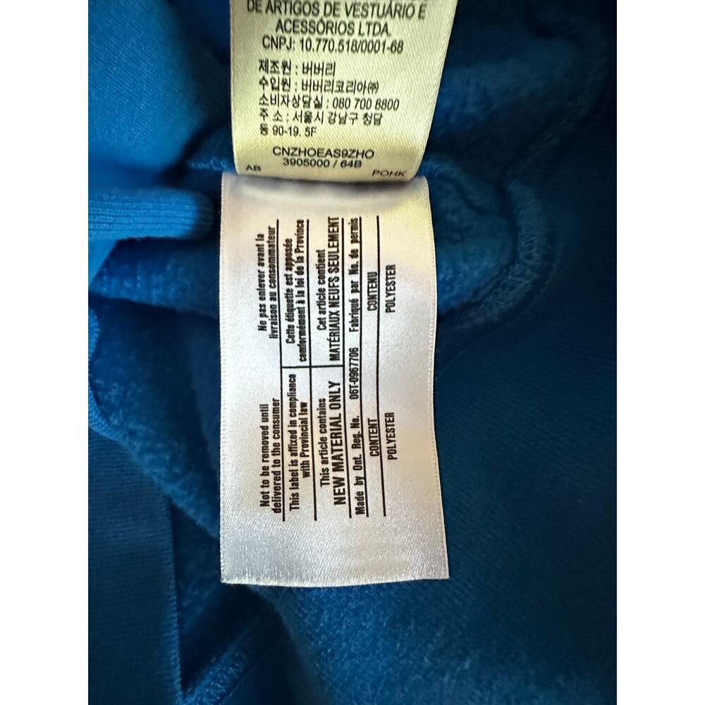Burberry Brit Blue Zip Hoodie SP Quiet Luxury Designer Athleisure Check Lined - Picture 11 of 11